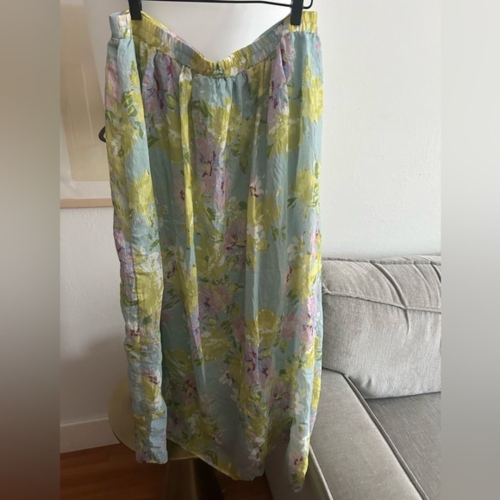 CALYPSO St. BARTH Coastal Floral Resortwear Maxi Skirt  L Summer Cruisu
